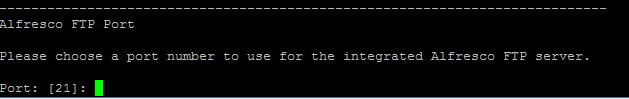 Alfresco FTP Port