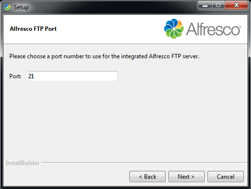 Alfresco FTP Port