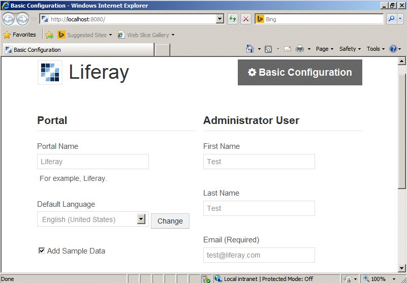 Liferay Basic Configuration